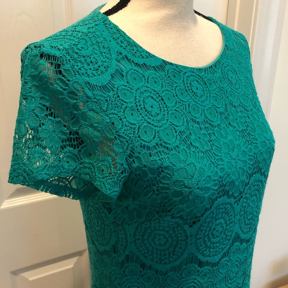 LAUNDRY TURQUOISE LACE BUSINESS/CASUAL DRESS - Picture 2 of 5